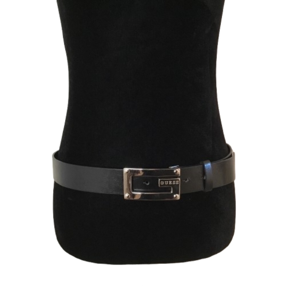 Guess Black And Silver Buckle Belt